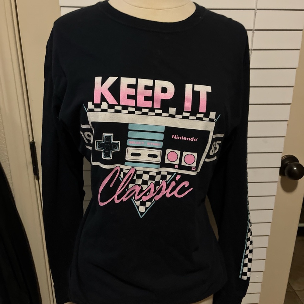 Nintendo Keep It Classic Black Long Sleeve Shirt